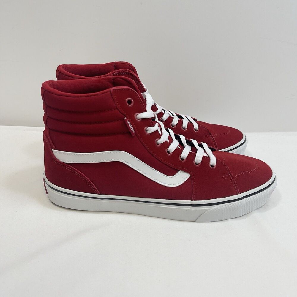 Vans Sneakers Men's 11.5 Red Chili Pepper Filmore Hi Top Canvas Skater Shoe